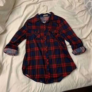 Red and blue plaid top